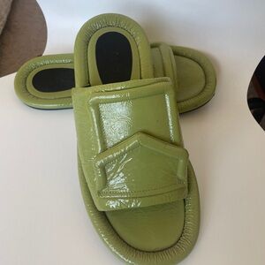 Tibi Beryen Naplack Sandal in Peridot – Size 40